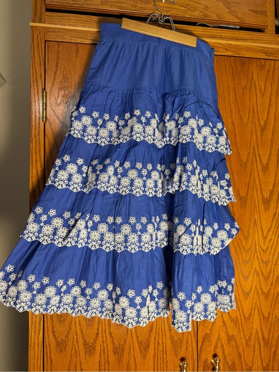 Boden Dresses & Skirts - Boden Royal Blue Tiered Midi Skirt with White Eyelet